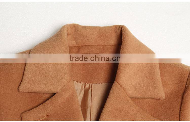 2017 latest designs lady formal stripe winter long coat for women