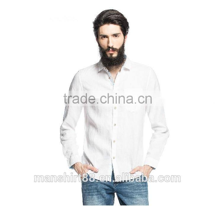 2016 fashion men's 100% hemp shirt