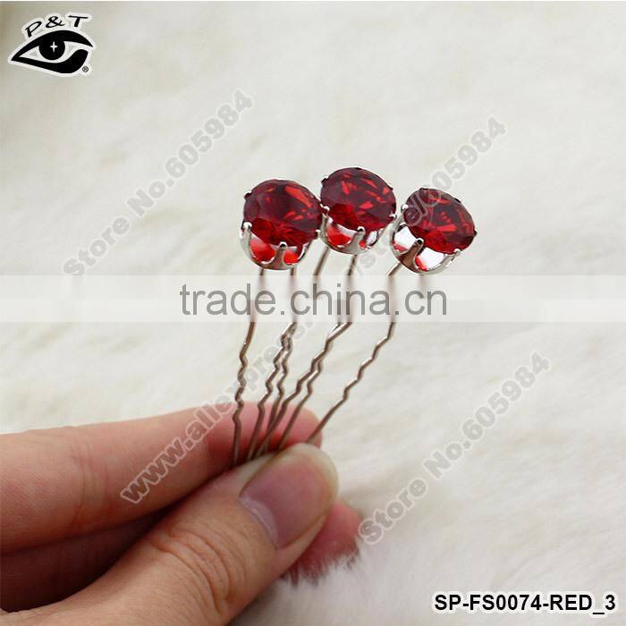 U shaped Hair pins Rhinestone Crystal hairpins for girls hair accessories wholesale