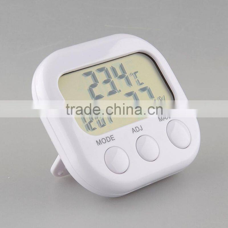 New Digital TA638 White Thermometer Humidity HYGRO Hygrometer Air Moisture Clock