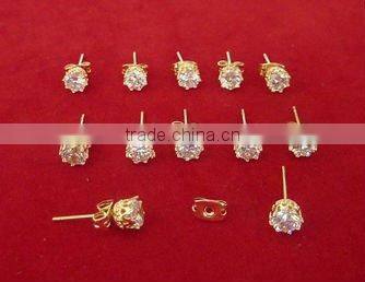 beautiful stainless steel ear pins/earrings with zircon