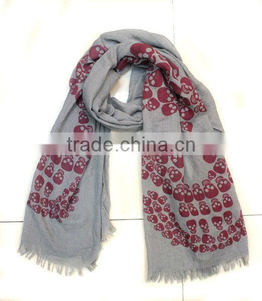 new design fashion ladies skull print scarf