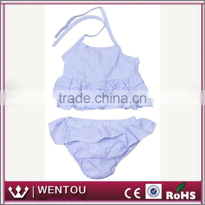 Wholesale 2 Piece Grils Monogrammed Toddler Seersucker Swimsuit Tankini