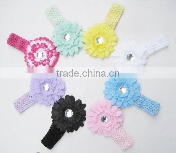 cheap knit baby headband with flower