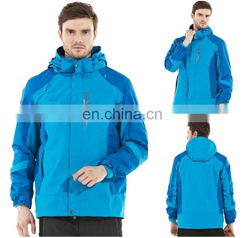 Winter outdoor jacket waterproof breathable jacket with detachable lining