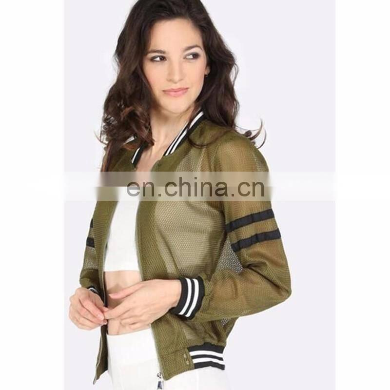 fashion stripe collar varsity bomber jacket wholesale