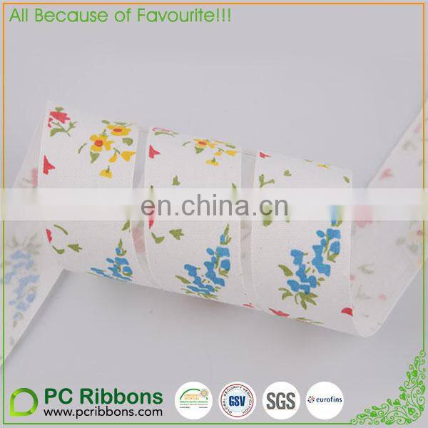 PC Wholesale factory print cotton ribbon for dresses garment