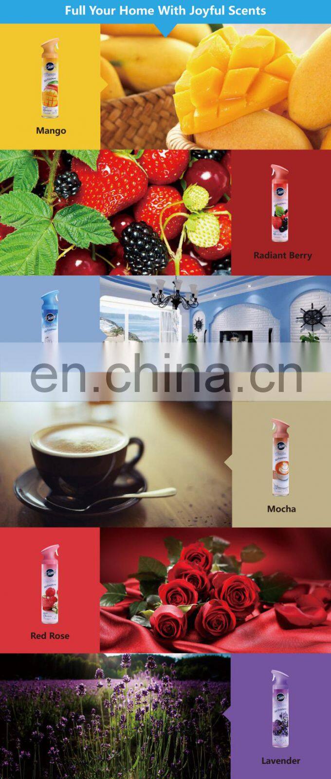 10 Years Dollar Tree And Walmart Supplier 300ML Home Initial Custom Air Freshner