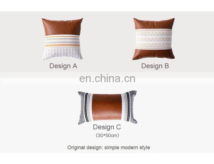 RAWHOUSE high quality leather throw cushion cover couch sofa cotton square decorative pillowcase