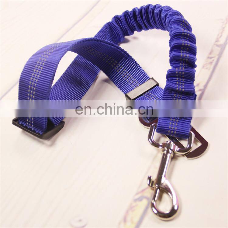 Multicolor adjustable nylon bungee dog pet seat belt for car
