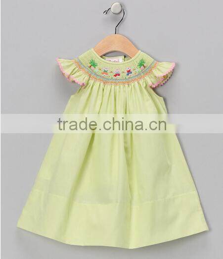 children Brown corduroy Smocked Romper baby winter clothing