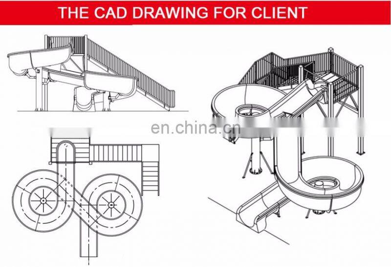 Water Swimming Pool Curved Slide Playground Slides For Recreation Center