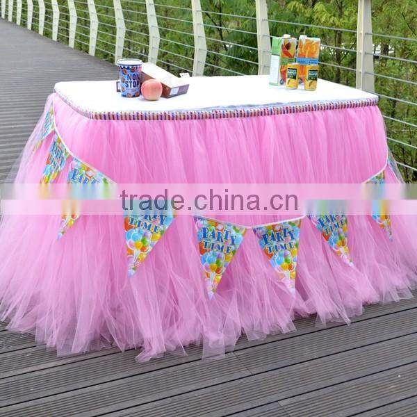 Unforgettable Party Centerpiece Handmade Tutu Tulle Table Skirt Cover for Girl Princess Birthday Party SD103