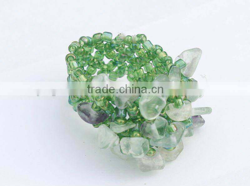 Hematite chip stone rings