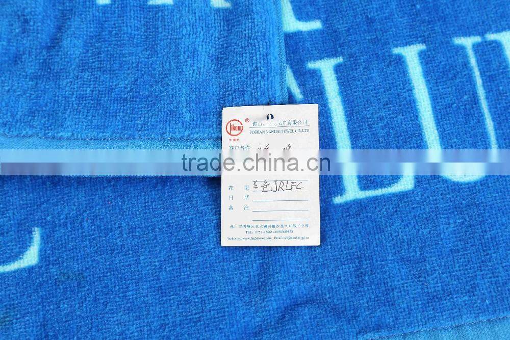 China towel manufactory pure cotton velour reactive printed custom label beach towel