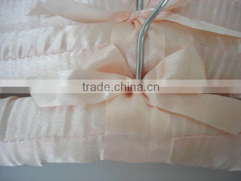 EM1307-002 salmon color satin hanger orange fabric hanger