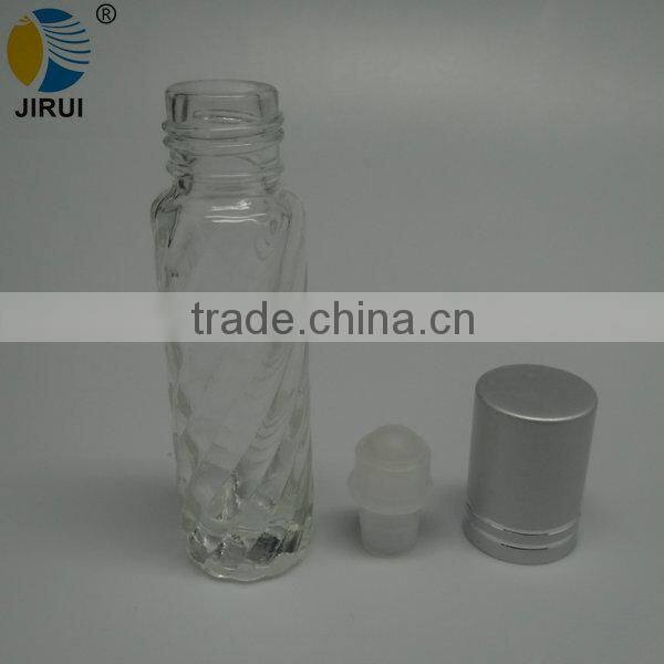10ml Round Shape Twill Clear Glass Roll on Bottle