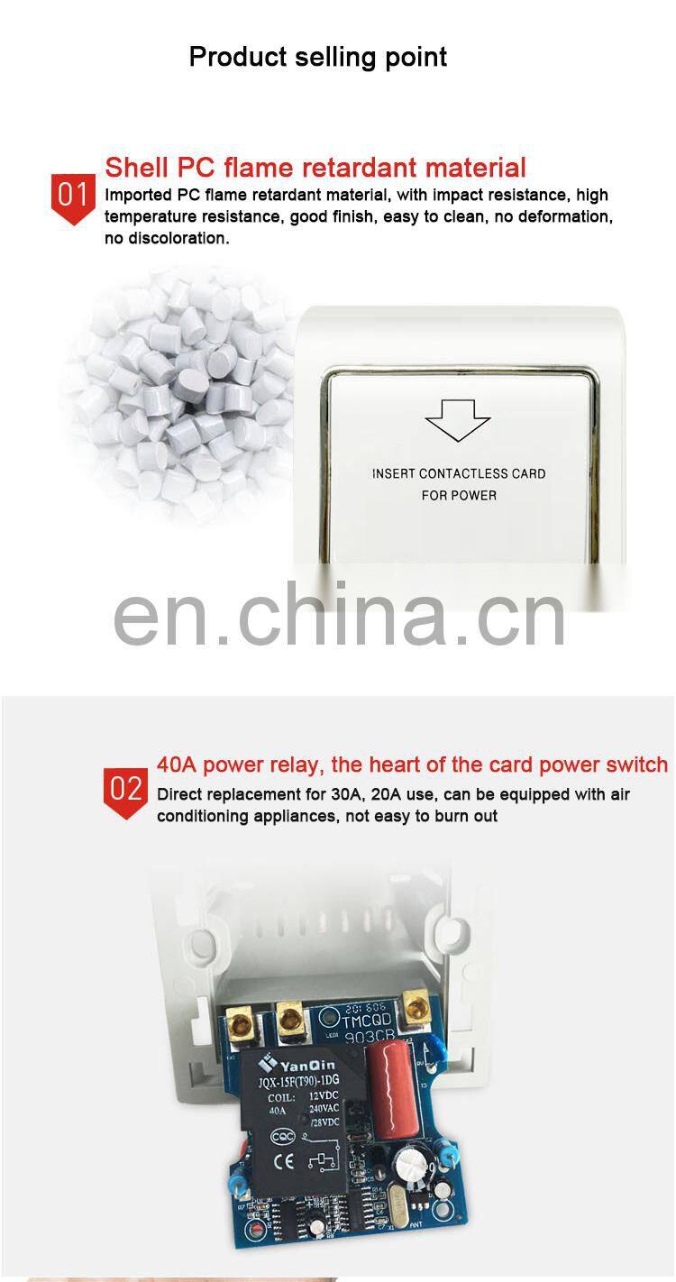 125Khz Magnetic Card Delay Time Switch Electrical Wall Switch For Hotel Room Key Holders