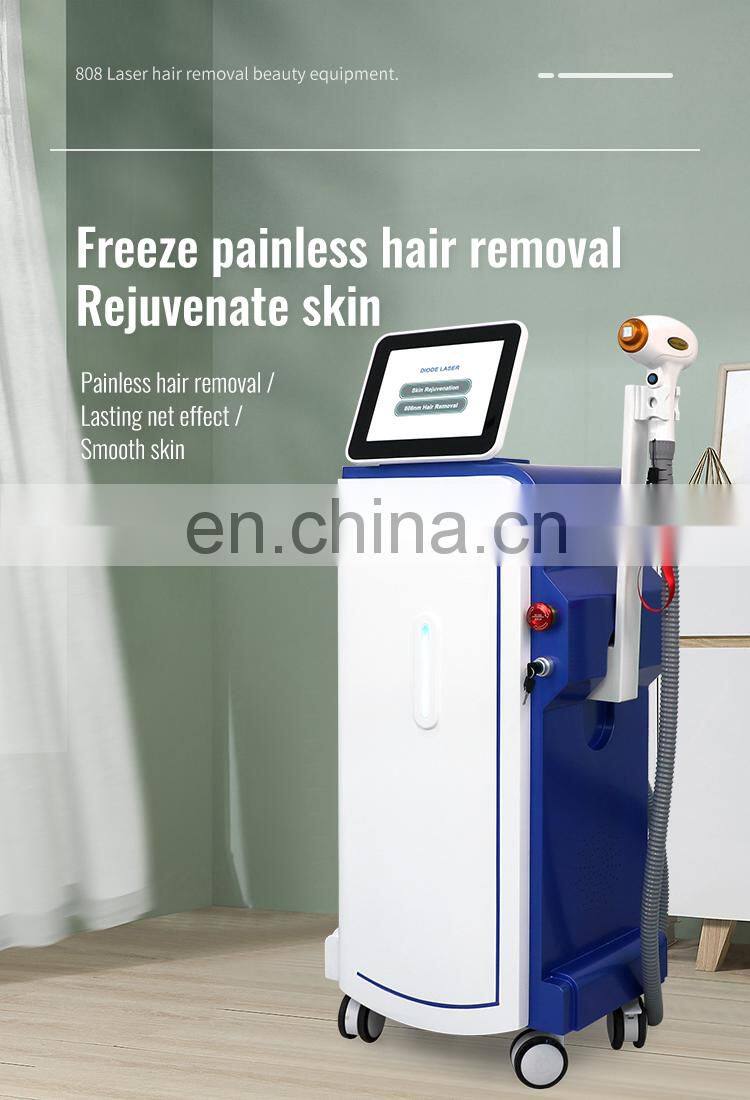 High efficiency 808 755 1064 three waves diode laser hair removal machine with CE/ ROHS/ certificate