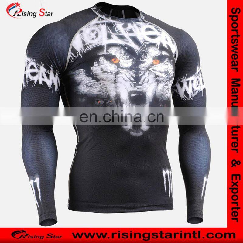 Long Sleeve Top Shirts Skin Tee Compression Base Layer Space Racer Sublimation Printed Base Layers T-shirt Top