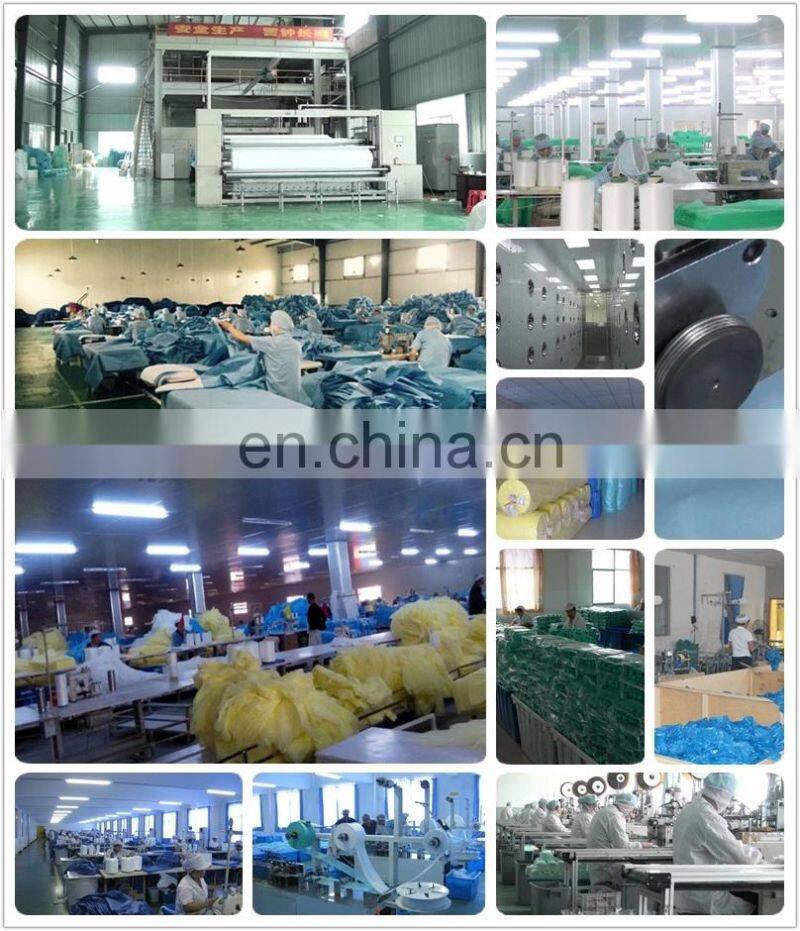 Disposable non woven isolation gown knitted elastic sleeve comfortable visit gown
