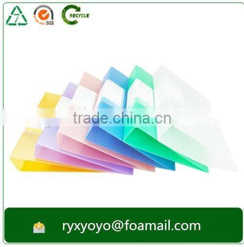eco-friendly hard cover pp plastic a4 size 2d ring clip clear file folder