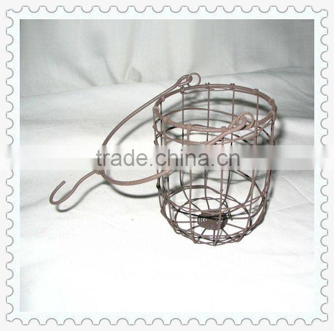 archaize coffee color ornamental wall wrought iron hanging baskets with hook