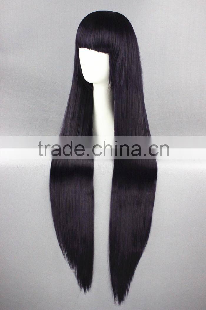 High Quality 100cm Long Straight Boku Secret Service-Shirakiin Ririchiyo Purple Synthetic Anime Wig Cosplay Hair Wig Party Wig