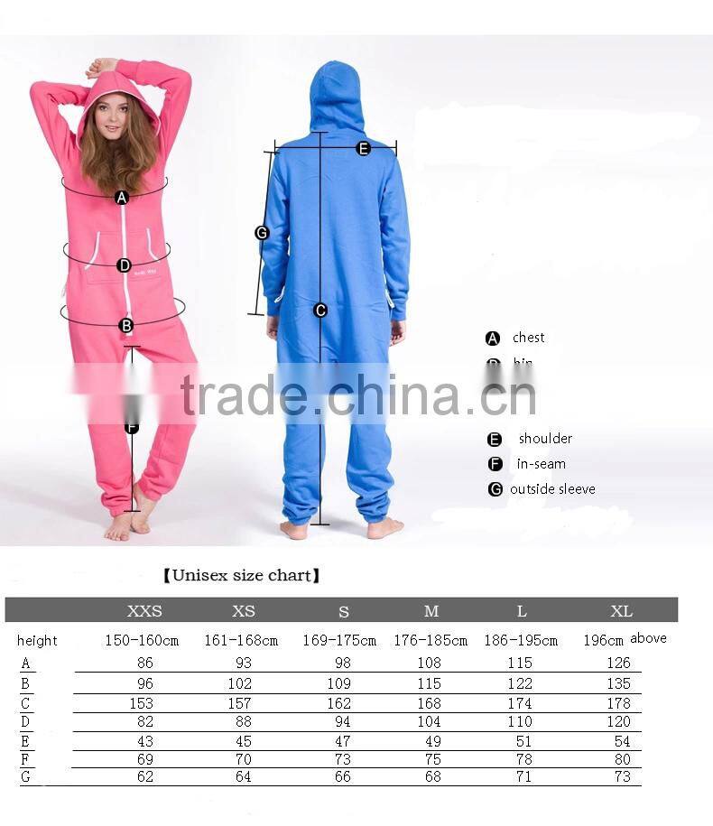 2015 OEM summer jumpsuits Color matching fleeces ladies conjoined pajamas