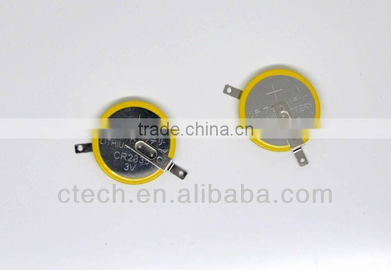 CR2335 lithium battery with pins/tabs