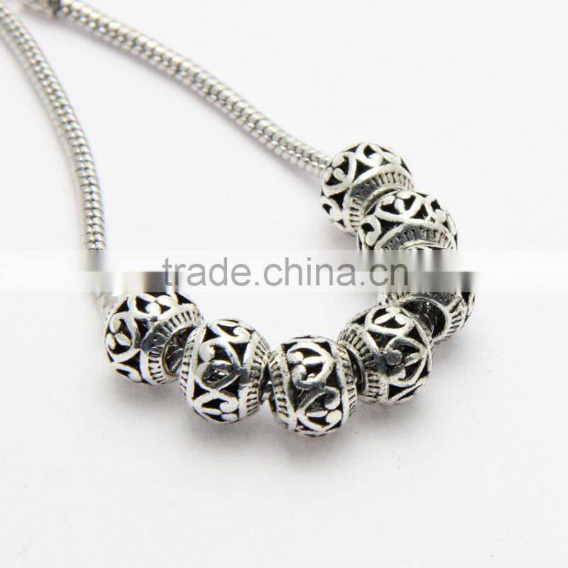 DIY Environmental Zinc Alloy Hot Selling Anti-silver Big Hole Metal Beads