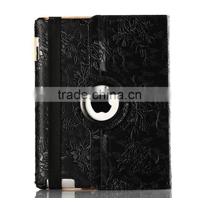 Flower 360 rotate stand leather case For iPad 6