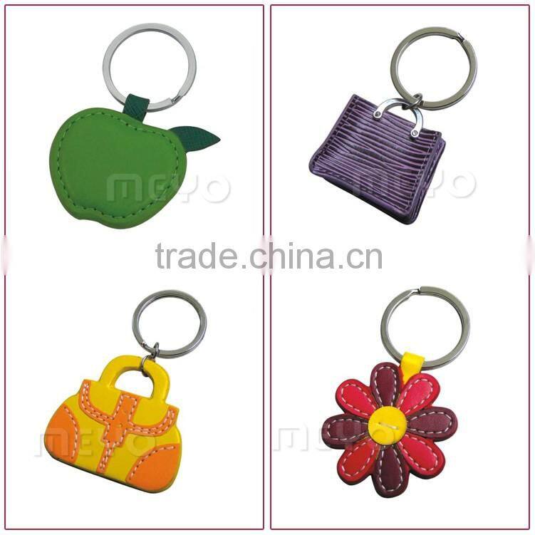Creative leather metal cartoon key ring for key decoration