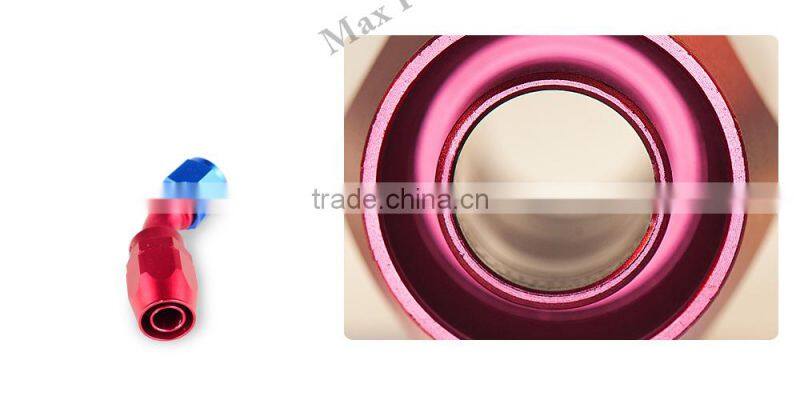 Aluminum oil cooler fitting 45 degree resuable fuel line hose end fitting adaptor blue and red 40-045-08