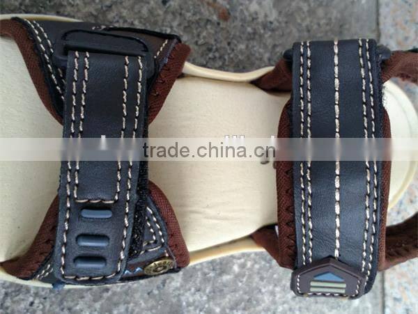 new design genuine leather brown boys sandals for summer