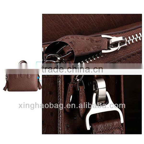 Hot sell 2014 ostrich leather men's office bag