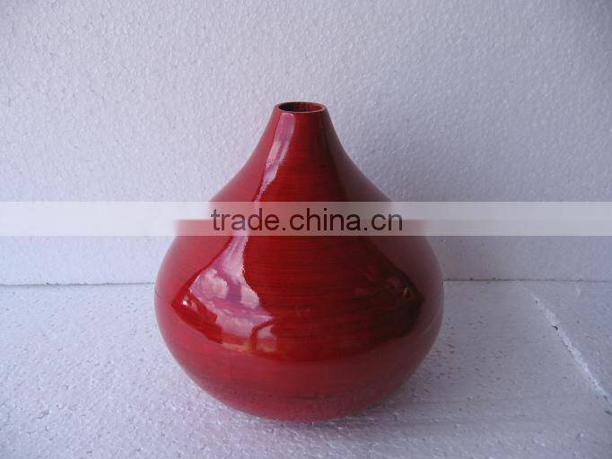 spun bamboo vase