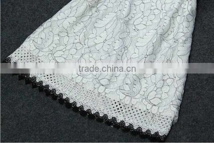 2014 Summer Europe name brand runway fashion short sleeve cute lace dress with for girls B-C9531