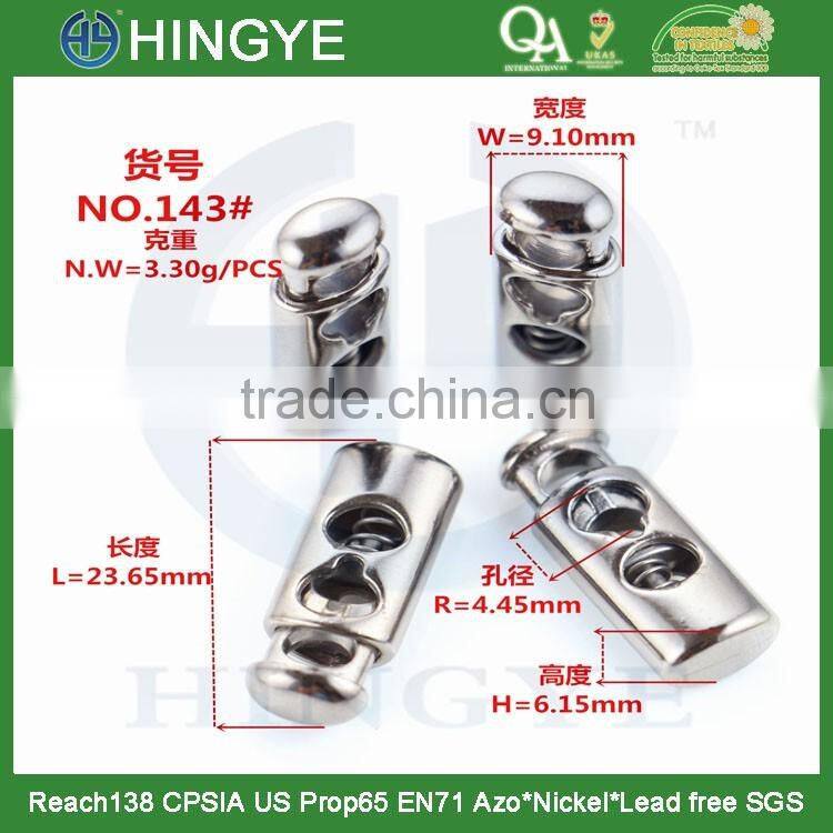metal shining spring stopper for clothing garment