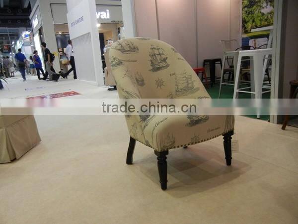 Print Fabirc oval Elegant Living Room Chair, Modern Furniture For Home Decoration