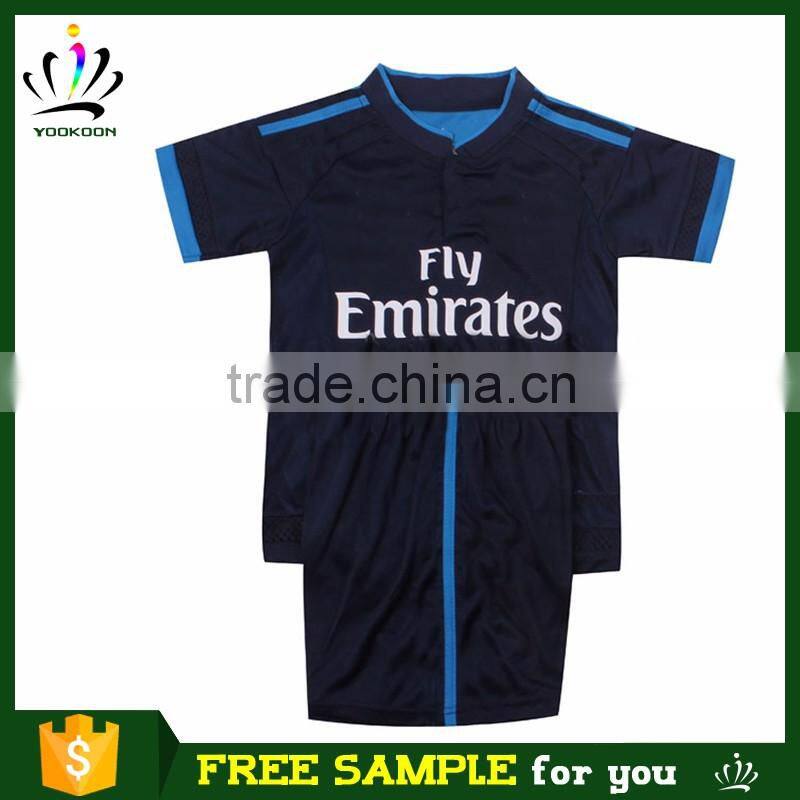 Real free sample to Euro cheap thai quality soccer uniform camisa del madrid soccer jersey for kids thai quality