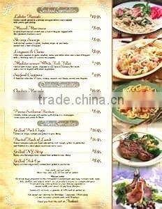 Fashionable Customed PVC Menu Book ,Menu Cover for Saloon Bar