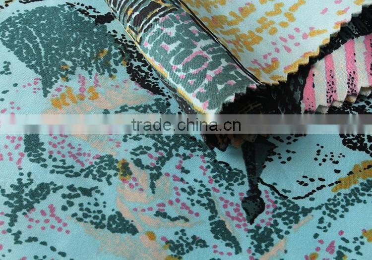 New design printed satin woven textile 100 cotton fabric 2016