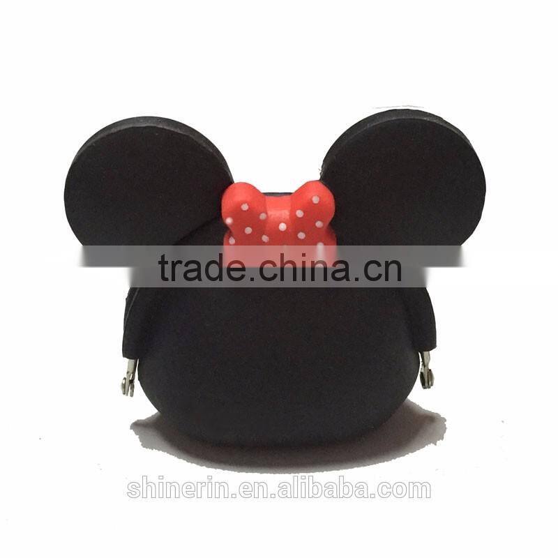 Hot Sale Kids Funny Purse Handmade Cartoon Mickey Mouse Silicone Wallet Coin Purses