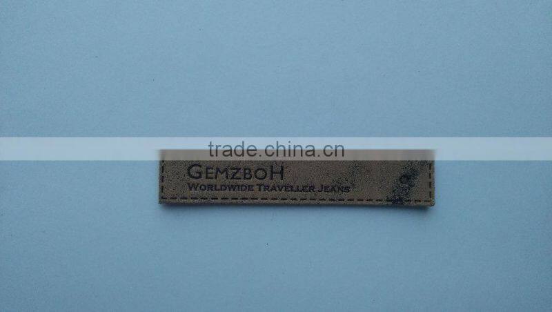 custom good quality leather embossing patch for clothing