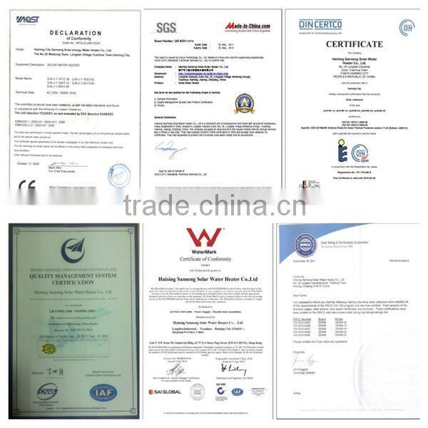 integrated pressurized stainless steel solar water heater