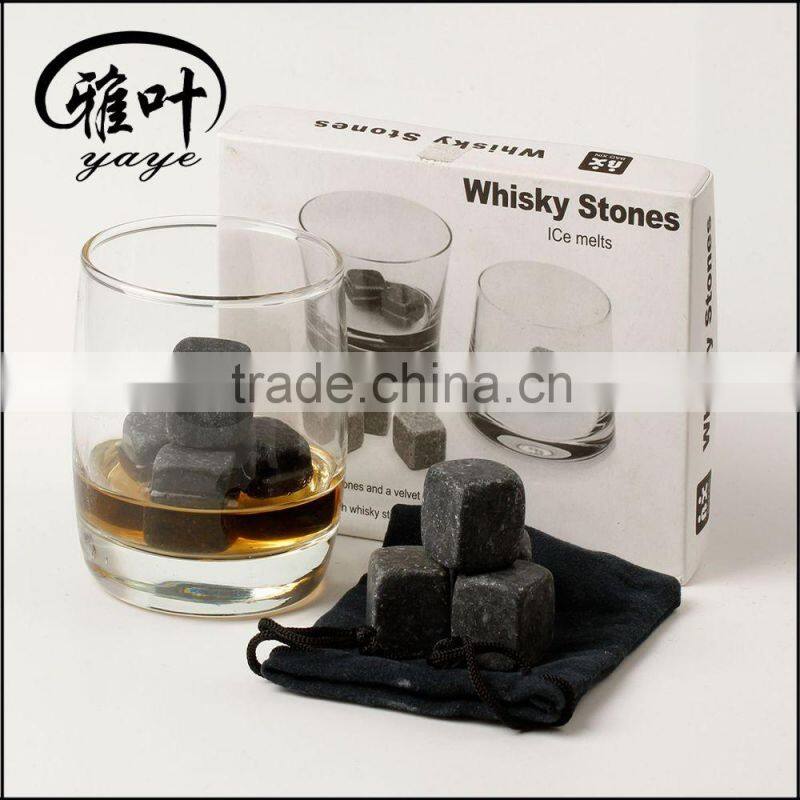 WHISKEY STONES ROCKS 9 PCS Set Ice Cubes Wine Drinks Scotch Beer Cold Soapstone