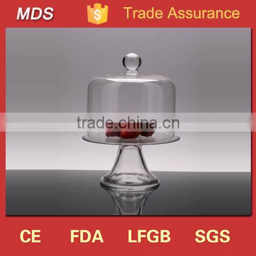 Vintage fancy wedding glass cake pedestal stand with cover