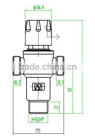 Solar Water Heater Component 3/4"thermostatic mixing valve