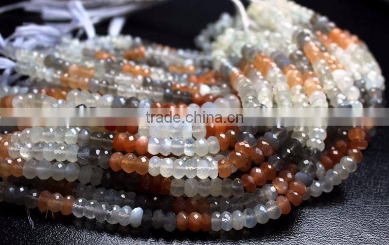 SEMI PRECIOUS NATURAL CITRINE 8-9MM RONDELLE FACETED LOOSE BEADS STRAND LINE